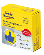 Photo Pastilles adhésives - Motif pouce - 19 mm - Bleu/Jaune AVERY Lot de 250